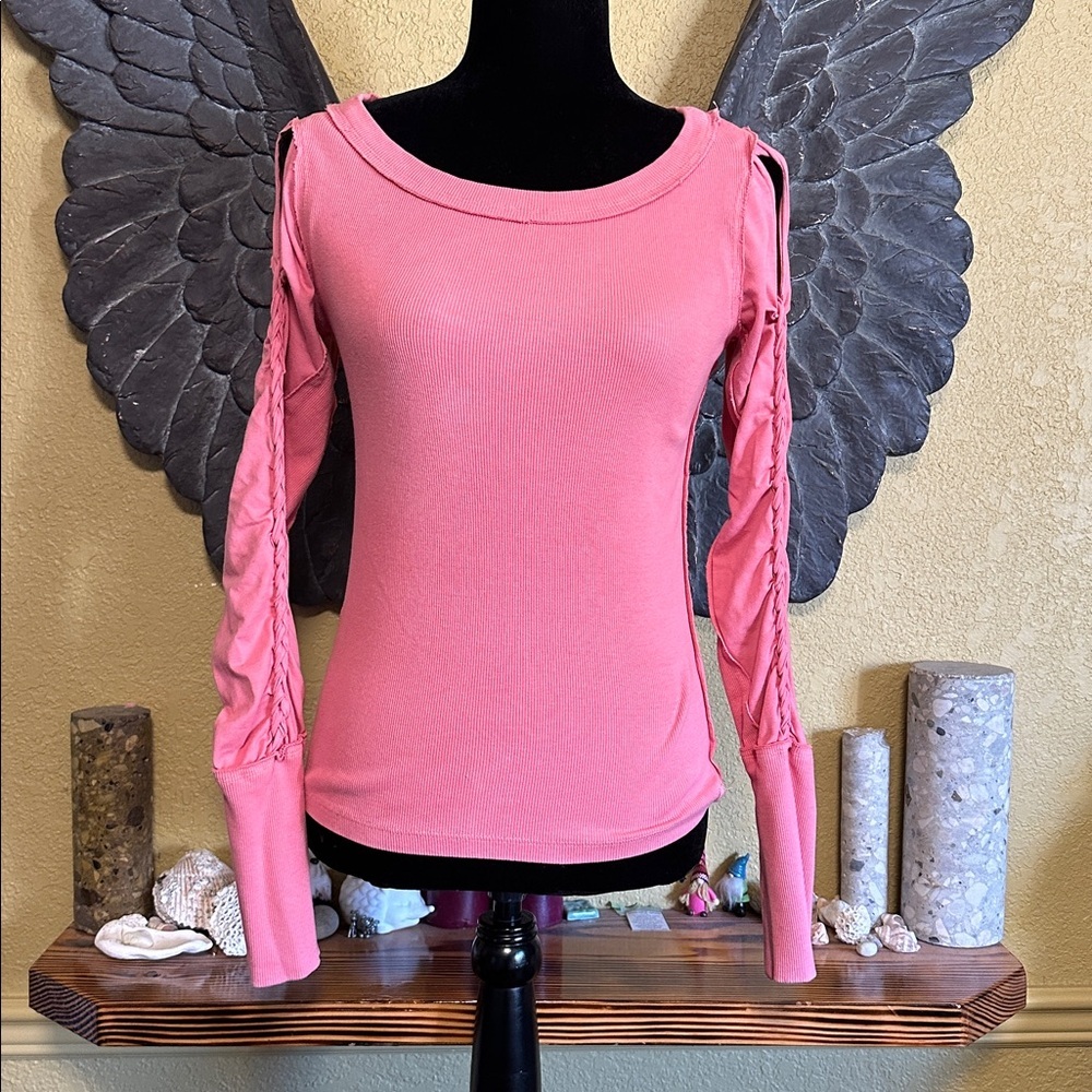We The Free Pink Ribbed Top